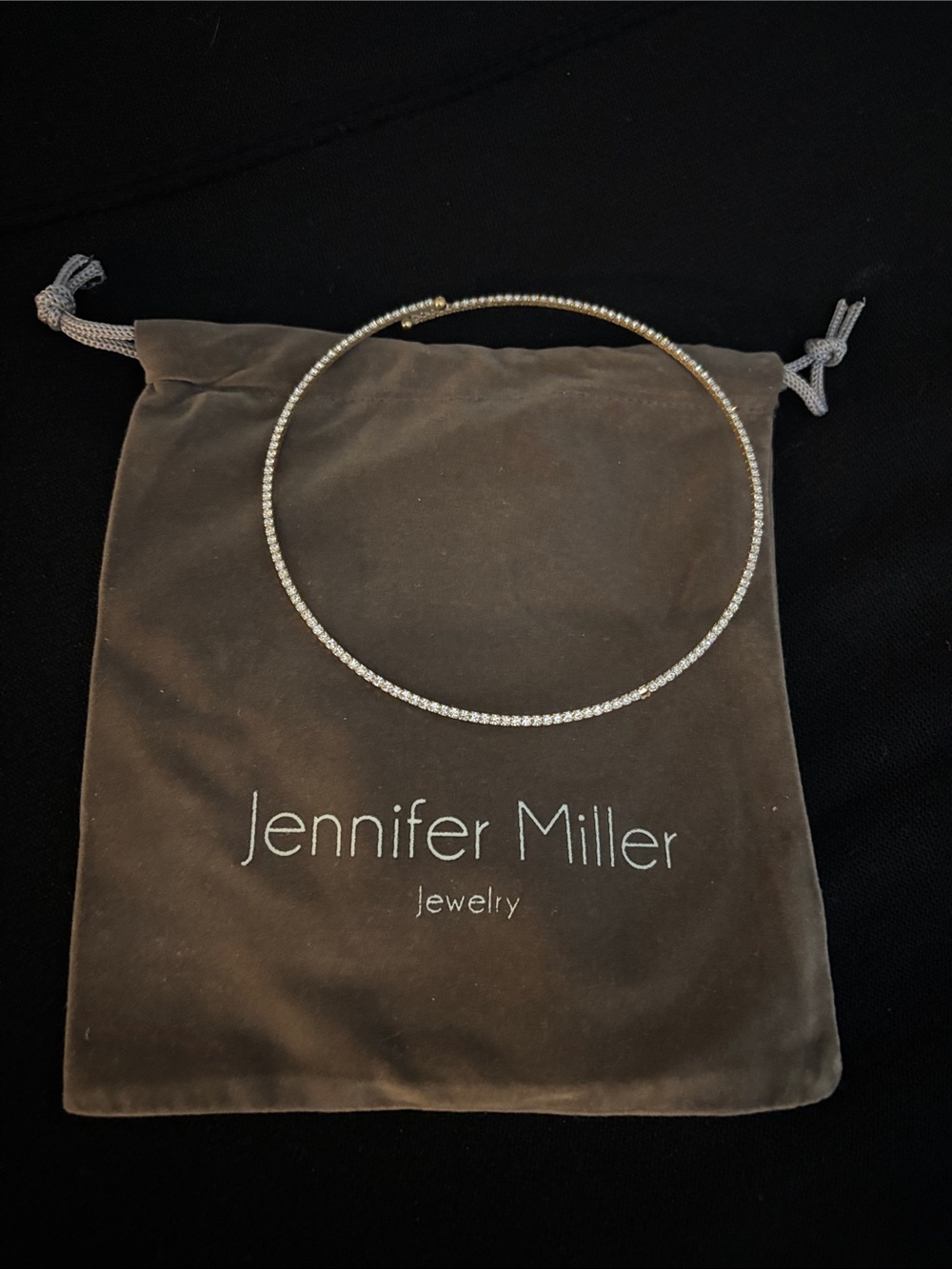 Jennifer Miller Silver Crystal Collar Necklace